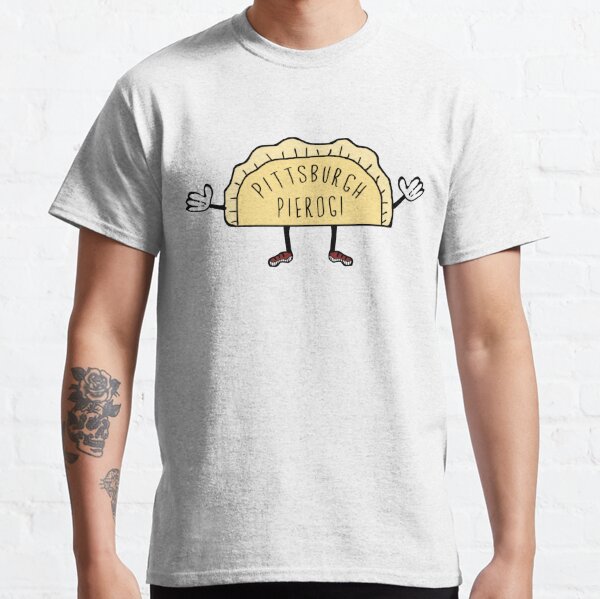 Pittsburgh Pierogi Power T-Shirt from Homage. | Charcoal | Vintage Apparel from Homage.