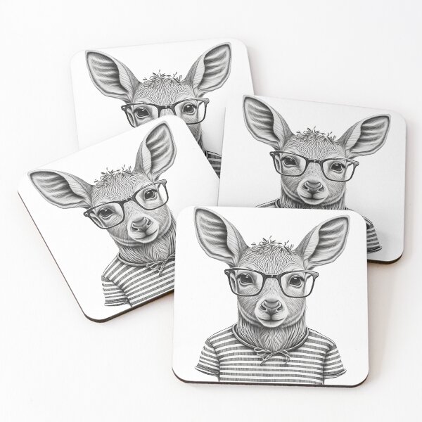 Item preview, Baby Deer human style Cute Deer with glasses designed and sold by MaxEXP.