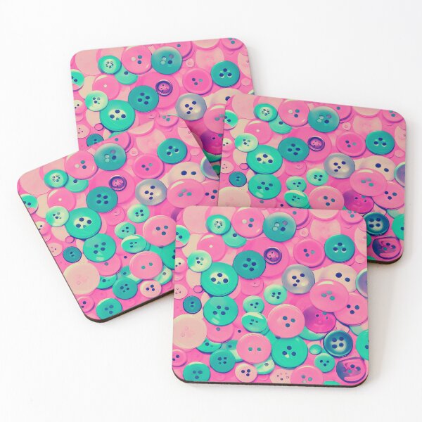 Item preview, Abstract Buttons - Turquoise, Pink designed and sold by asurtiumgreen.