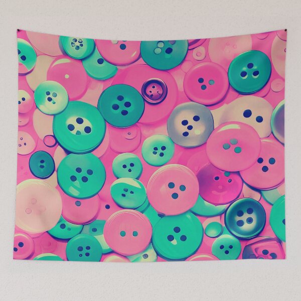 Item preview, Abstract Buttons - Turquoise, Pink designed and sold by asurtiumgreen.