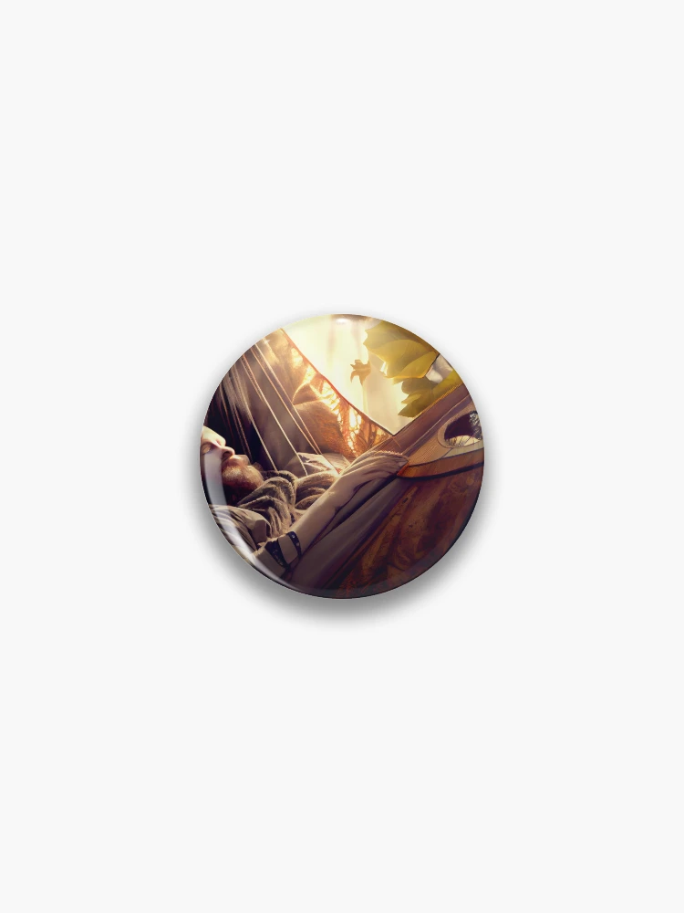 Thumbnail 1 von 3, Button, Serenade in the Hammock Digital Painting designt und verkauft von CodeAndColors.