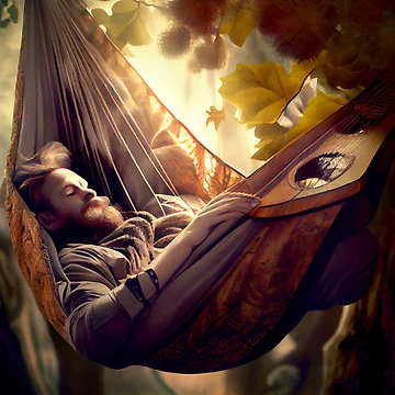 Vorschaubild zum Design Serenade in the Hammock Digital Painting von CodeAndColors