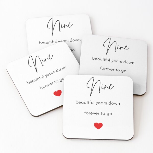 Item preview, Nineth Anniversary Card, Nine Years Down Forever To Go, 9th Anniversary Gift, Card For Boyfriend, Card For Girlfriend, 9th Anniversary Card designed and sold by helkav.