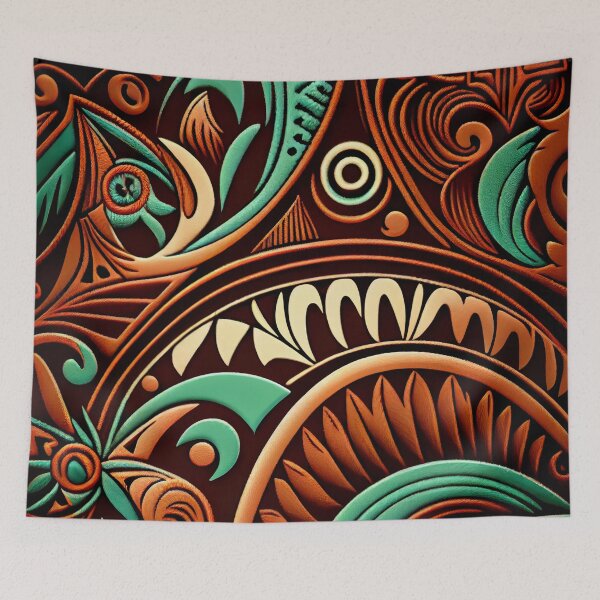 Aperçu de l'œuvre Clay Calming Pacific Islander Pattern Digital Painting créée et vendue par CodeAndColors.