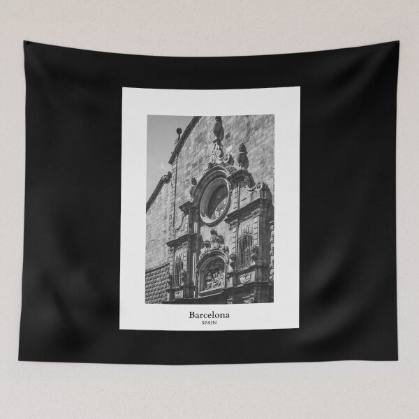 Item preview, Famous Gothic Quarter in Barcelona Spain Travel Black and White designed and sold by SoccaTamam.