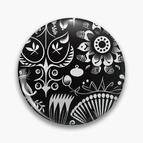 Item preview, Cartoon Designer Black Scandinavian Pattern Digital Painting designed and sold by CodeAndColors.