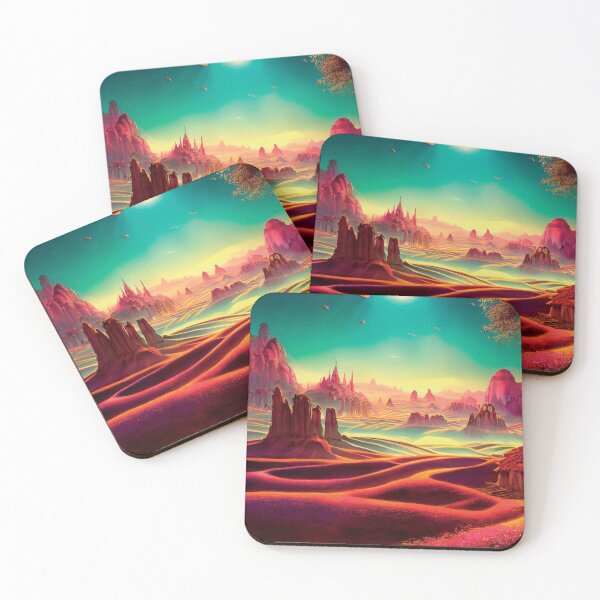 Item preview, a painting of a landscape with mountains and planets designed and sold by DesignAtYO.