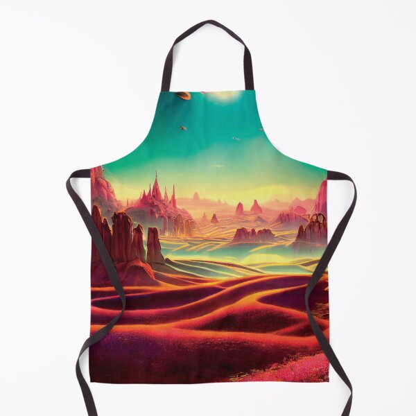 Item preview, a painting of a landscape with mountains and planets designed and sold by DesignAtYO.