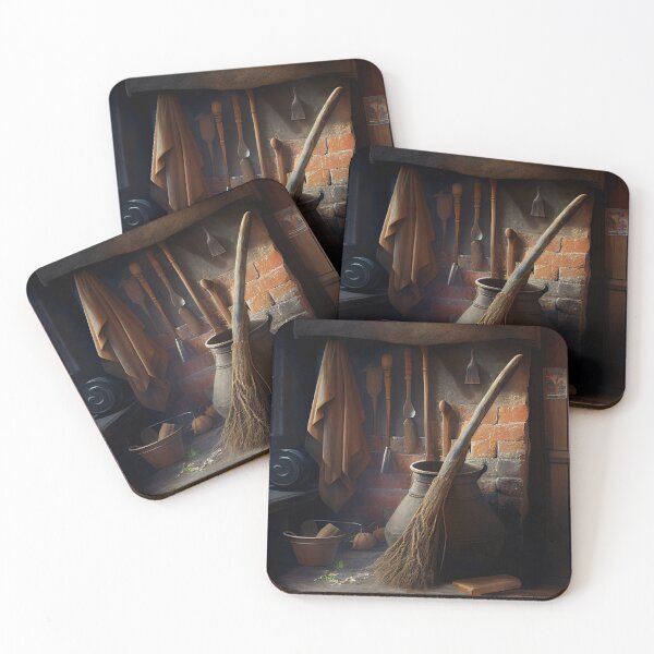 Item preview, A Rustic Kitchen Broomstick Digital Painting designed and sold by CodeAndColors.