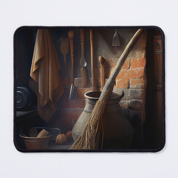 Item preview, A Rustic Kitchen Broomstick Digital Painting designed and sold by CodeAndColors.
