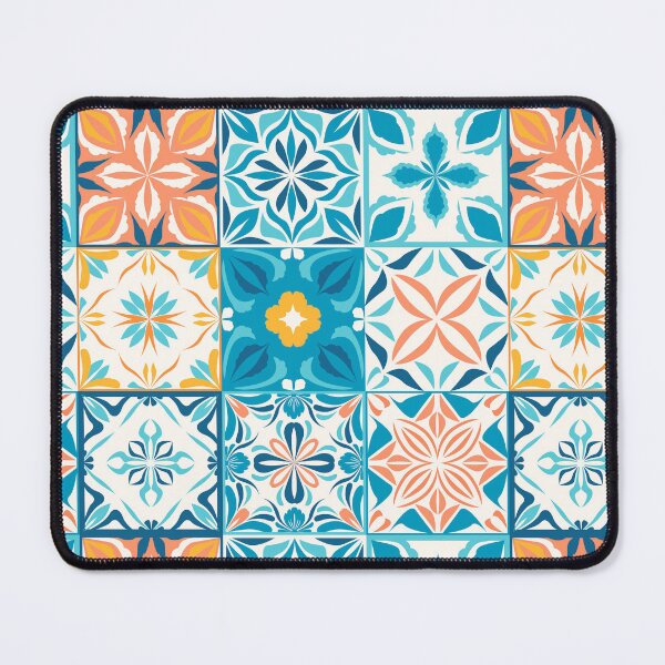 Item preview, Ornate tiles in blue and orange designed and sold by Katerina Mitkova Kirilova.