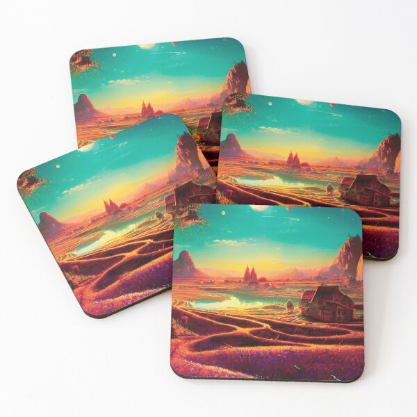 Item preview, a painting of a landscape with a house in the middle designed and sold by DesignAtYO.