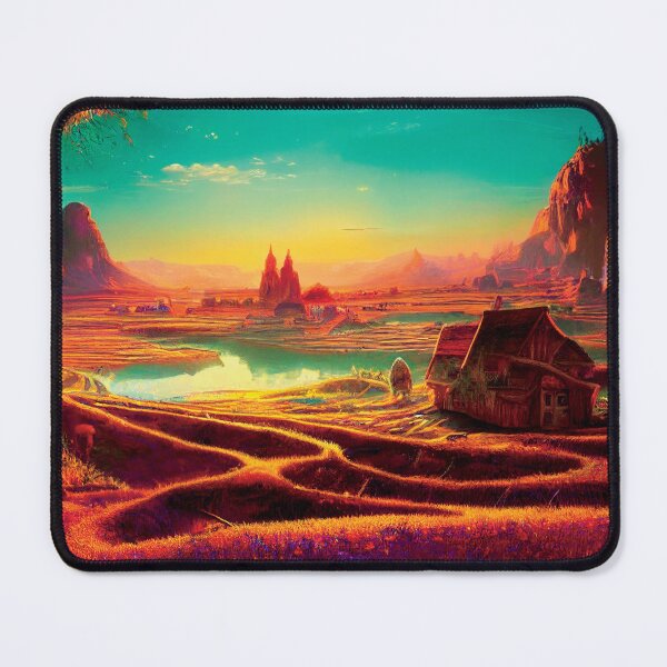 Item preview, a painting of a landscape with a house in the middle designed and sold by DesignAtYO.
