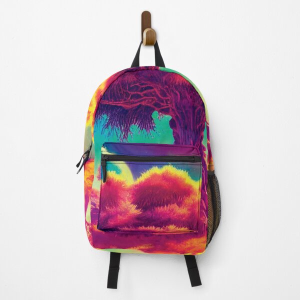 Item preview, a painting of a colorful landscape with trees and planets designed and sold by DesignAtYO.