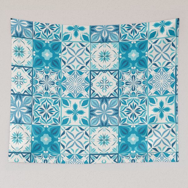 Item preview, Ornate tiles in blue and off white designed and sold by Katerina Mitkova Kirilova.