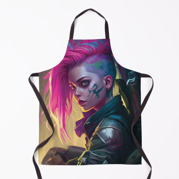 Item preview, Cyberpunk Girl | Post-apocalyptic | Anarchist Streetwear | Punk Fashion | Colorful Punk Artwork | Tattoos and Piercings | Paint Splash designed and sold by Eh Plus Designs.