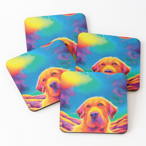Item preview, a painting of a golden retriever in the desert designed and sold by DesignAtYO.