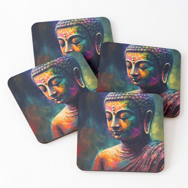 Item preview, Radiant & Vibrant: Colorful Buddha Portrait designed and sold by bharuarts.