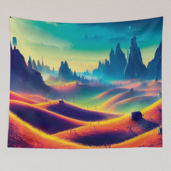 Item preview, a painting of a landscape with hills and trees designed and sold by DesignAtYO.