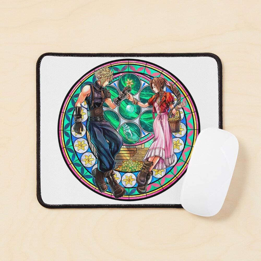 Cloud and Aerith Stained Glass Sticker