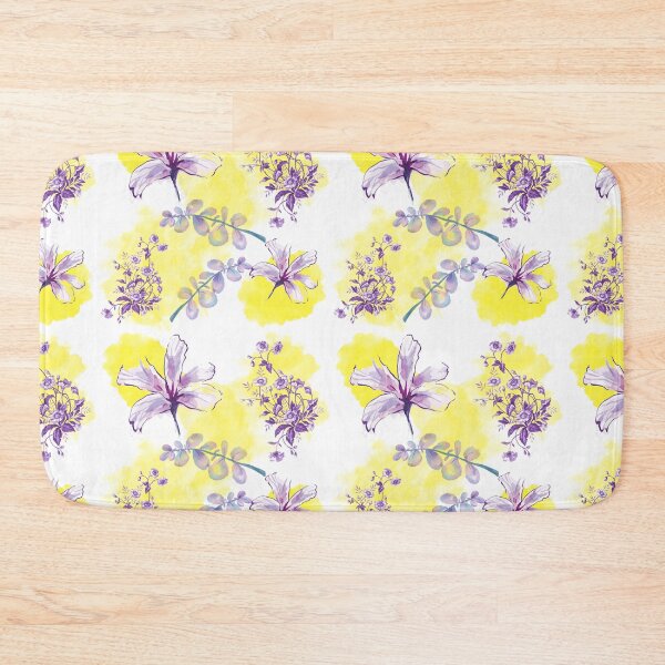 Item preview, Purple Flowers on Yellow designed and sold by RiadMannan.