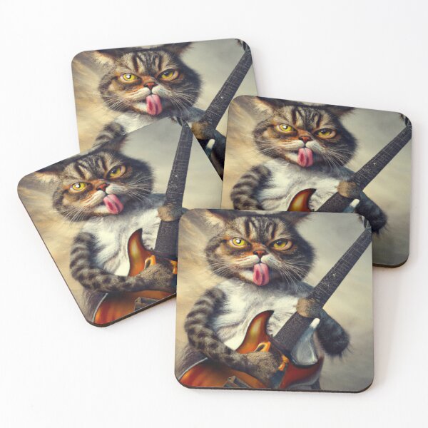 Item preview, Cat Playing Electric Guitar designed and sold by catontheroof.