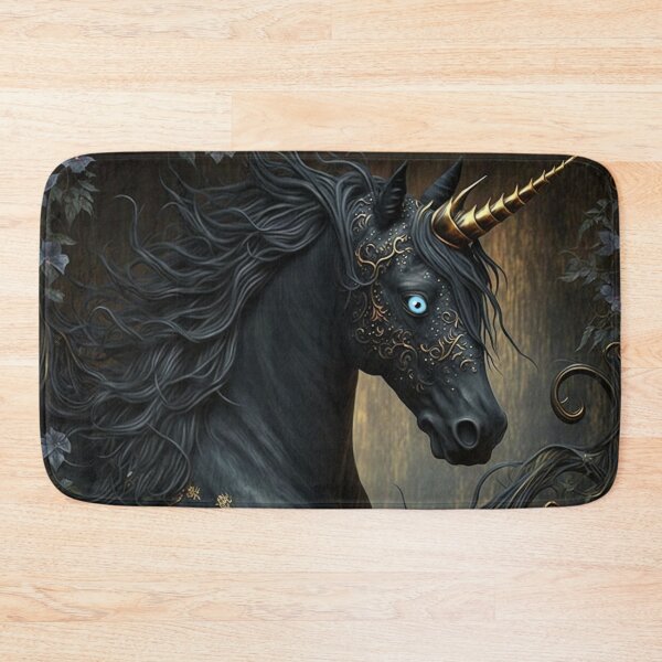 Item preview, Fierce Black Unicorn (Equine) with Blue Eyes designed and sold by Dragonstrom.