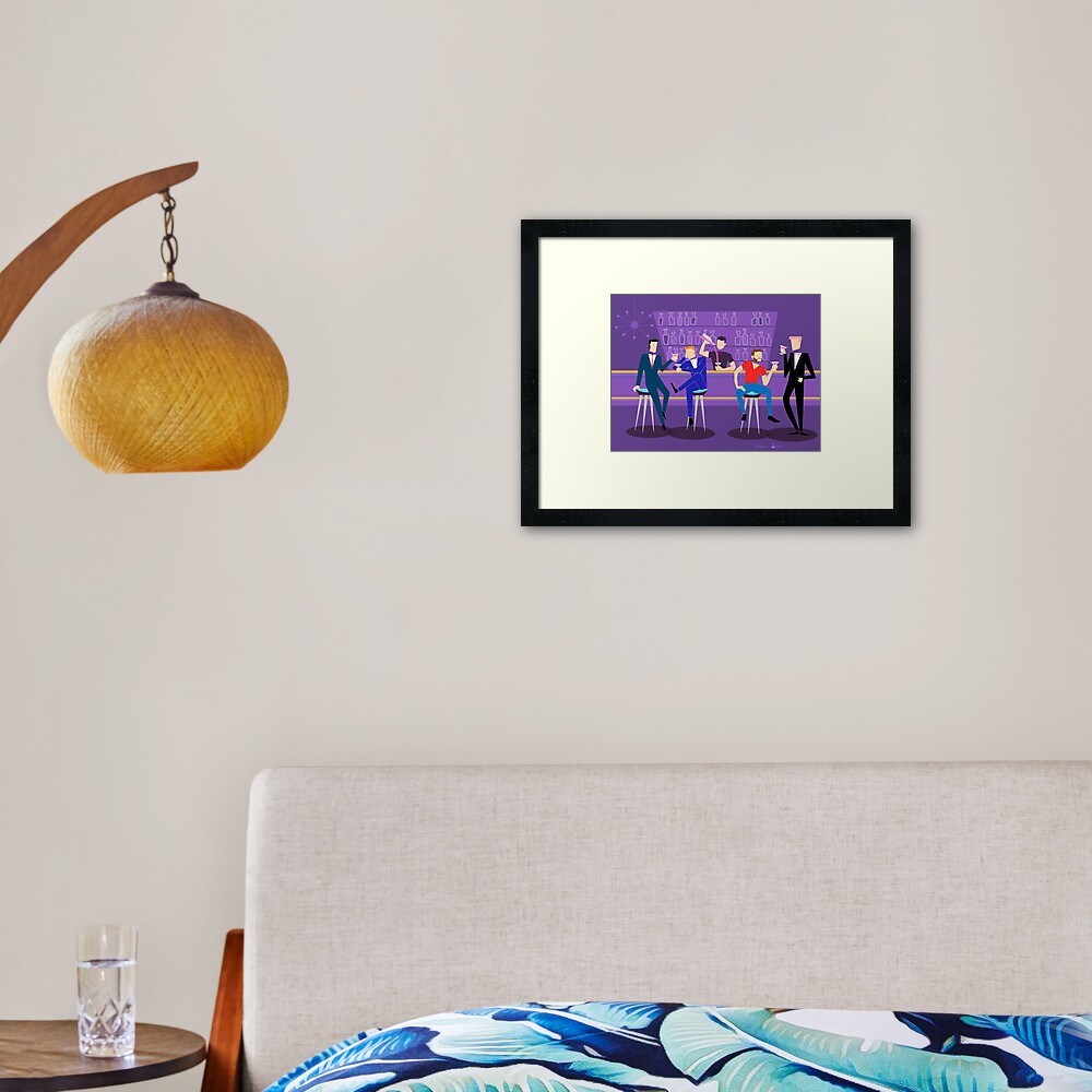 1960s Retro Gay Bar Framed Art Print