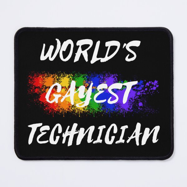 Item preview, World's Gayest Technician LGBT Joke With Rainbow Colors For Proud Technicians In Black designed and sold by LuckyKermit.