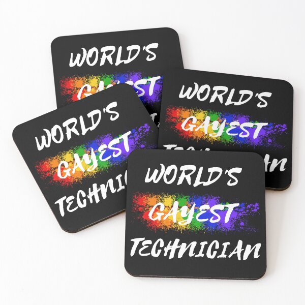 Item preview, World's Gayest Technician LGBT Joke With Rainbow Colors For Proud Technicians In Black designed and sold by LuckyKermit.