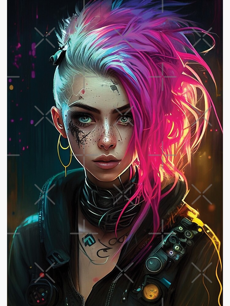 Cyberpunk Girls Post-apocalyptic Anarchist Streetwear Punk Fashion  Colorful Punk Artwork Tattoos and Piercings Paint Splash" Poster for  Sale by GloomCraft Redbubble