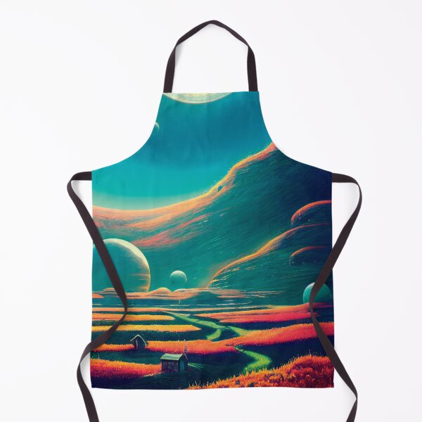 Item preview, a painting of a landscape with planets in the background designed and sold by DesignAtYO.