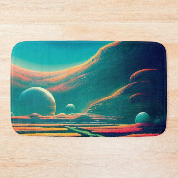 Item preview, a painting of a landscape with planets in the background designed and sold by DesignAtYO.