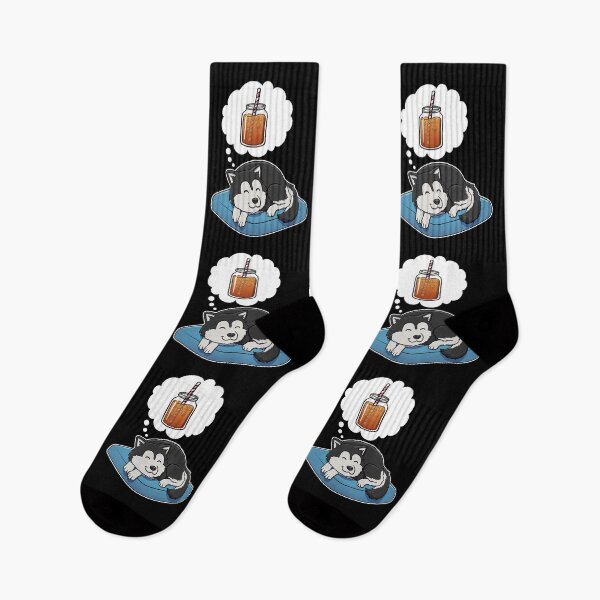 Item preview, Alaskan Malamute dreaming about Iced Tea designed and sold by DoggieDelights.