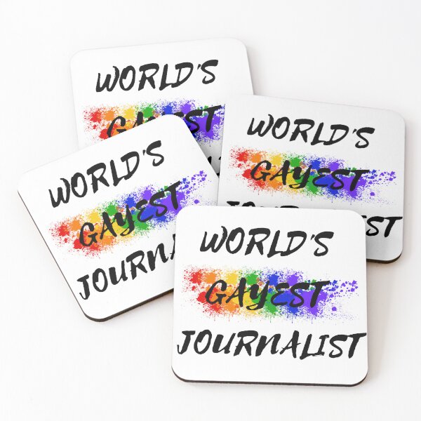 Item preview, World's Gayest Journalist designed and sold by LuckyKermit.