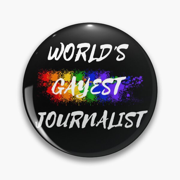 Item preview, World's Gayest Journalist LGBT Humor With Rainbow Colors For Proud Gay Journalists In Black designed and sold by LuckyKermit.