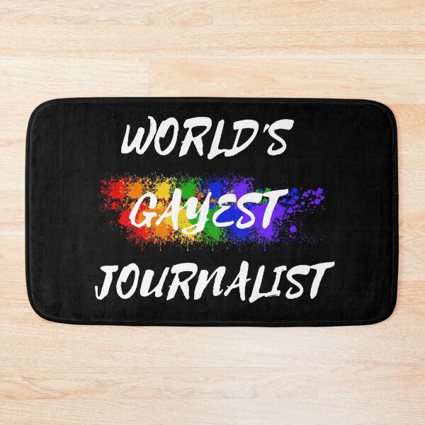 Item preview, World's Gayest Journalist LGBT Humor With Rainbow Colors For Proud Gay Journalists In Black designed and sold by LuckyKermit.