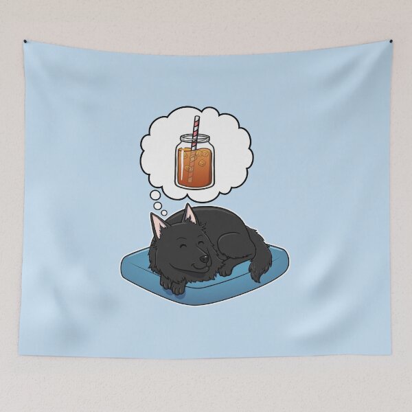 Item preview, Belgian Sheepdog dreaming about Iced Tea designed and sold by DoggieDelights.