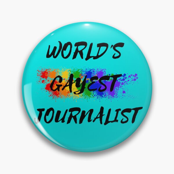 Item preview, World's Gayest Journalist LGBT Humor With Rainbow Colors For Proud Gay Journalists In Cyan designed and sold by LuckyKermit.