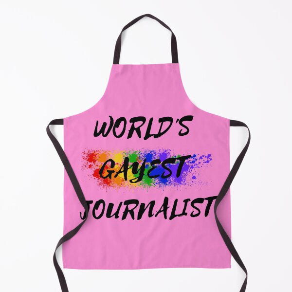 Item preview, World's Gayest Journalist LGBT Humor With Rainbow Colors For Proud Gay Journalists In Pink designed and sold by LuckyKermit.