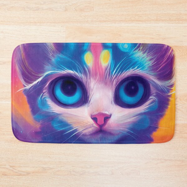 Item preview, a painting of a cat with blue eyes designed and sold by DesignAtYO.