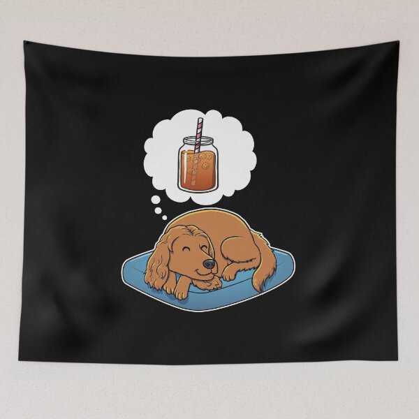 Aperçu de l'œuvre English Cocker Spaniel dreaming about Iced Tea créée et vendue par DoggieDelights.