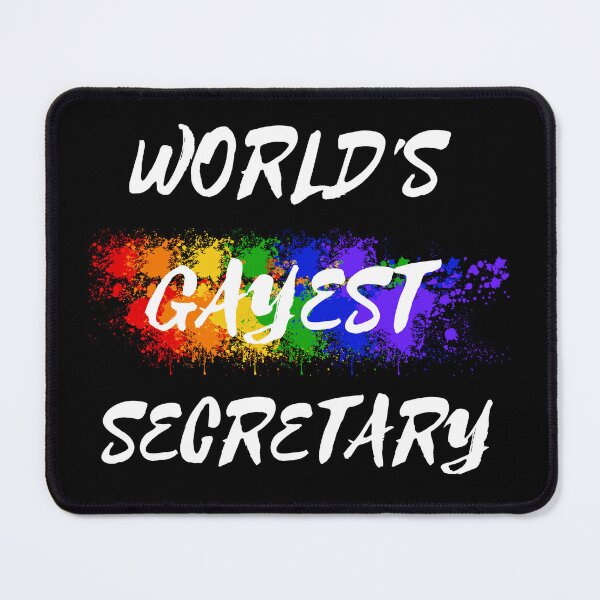Item preview, World's Gayest Secretary LGBT Humor With Rainbow Colors For Proud Gay Secretaries In Black designed and sold by LuckyKermit.