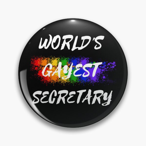 Item preview, World's Gayest Secretary LGBT Humor With Rainbow Colors For Proud Gay Secretaries In Black designed and sold by LuckyKermit.