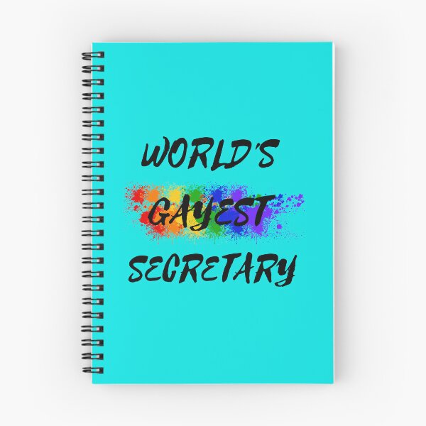 Item preview, World's Gayest Secretary LGBT Humor With Rainbow Colors For Proud Gay Secretaries In Cyan designed and sold by LuckyKermit.