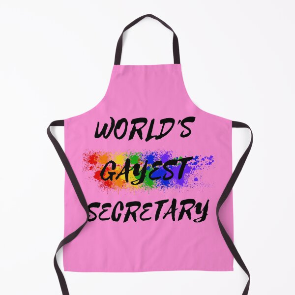 Item preview, World's Gayest Secretary LGBT Humor With Rainbow Colors For Proud Gay Secretaries In Pink designed and sold by LuckyKermit.