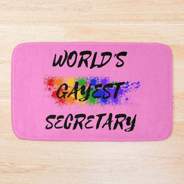 Item preview, World's Gayest Secretary LGBT Humor With Rainbow Colors For Proud Gay Secretaries In Pink designed and sold by LuckyKermit.