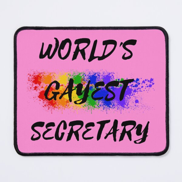 Item preview, World's Gayest Secretary LGBT Humor With Rainbow Colors For Proud Gay Secretaries In Pink designed and sold by LuckyKermit.
