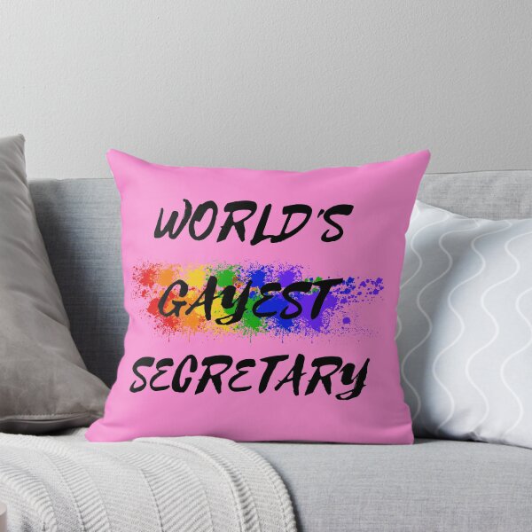 Item preview, World's Gayest Secretary LGBT Humor With Rainbow Colors For Proud Gay Secretaries In Pink designed and sold by LuckyKermit.