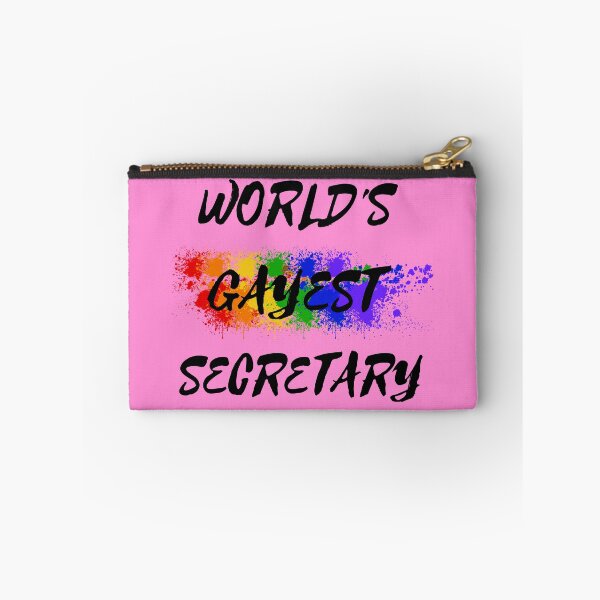 Item preview, World's Gayest Secretary LGBT Humor With Rainbow Colors For Proud Gay Secretaries In Pink designed and sold by LuckyKermit.